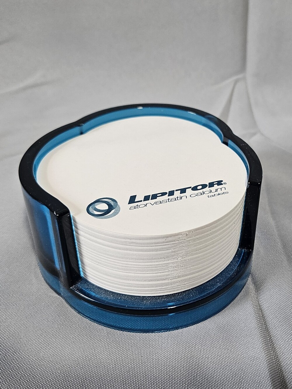 Rare Vintage Lipitor Pharmaceutical Drug Rep Promo Item Sticky Note Pad Holder
